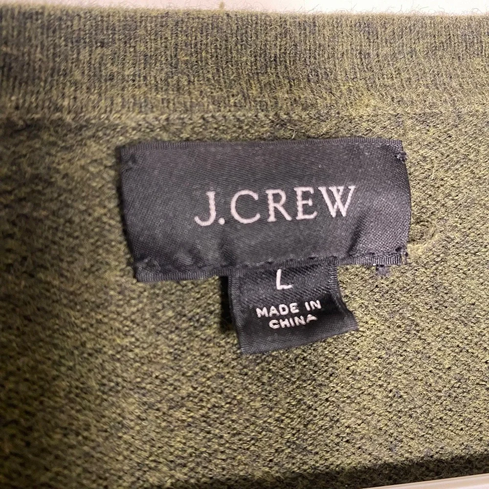 J.Crew Cotton Cashmere Blend Crewneck‎ Sweater Mens Large Olive Green
